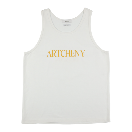 ARTCHENY / "BLANK" Logo Tank Top - White
