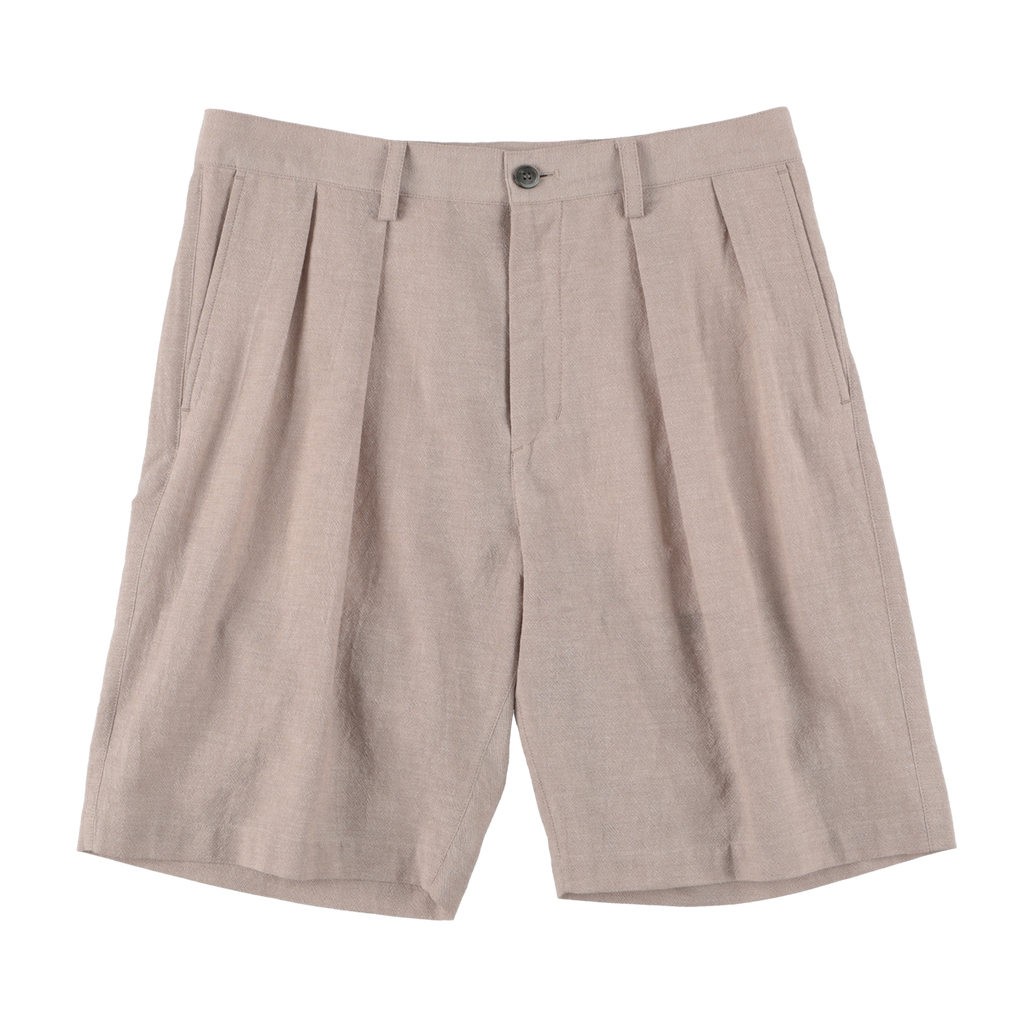 ARTCHENY / Linen Two Tuck Short Pants Beige