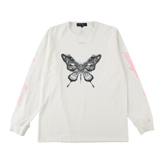 ARTCHENY / Butterfly Long Sleeve Tee Art by Sora Aota/K2 White