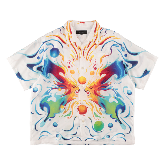 【LIMITED】ARTCHENY / Butterfly Silk Shirts ART by SORA AOTA/K2 - White