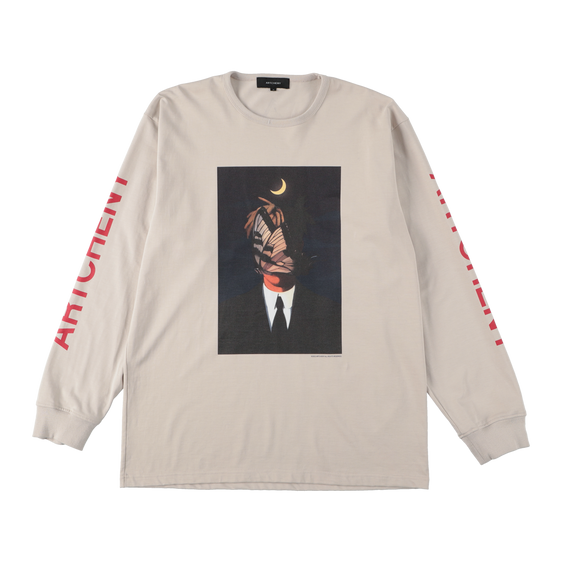 ARTCHENY / Nightmare Long Sleeve Tee ART by SORA AOTA/K2 - Lt.Beige x Red
