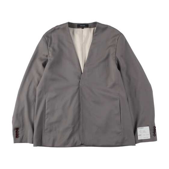 ARTCHENY / Collarless Wool Super110 Jacket Greige