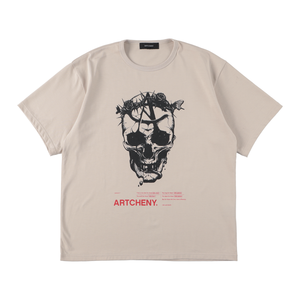 ARTCHENY / Skull Life and Death Tee Lt.Beige