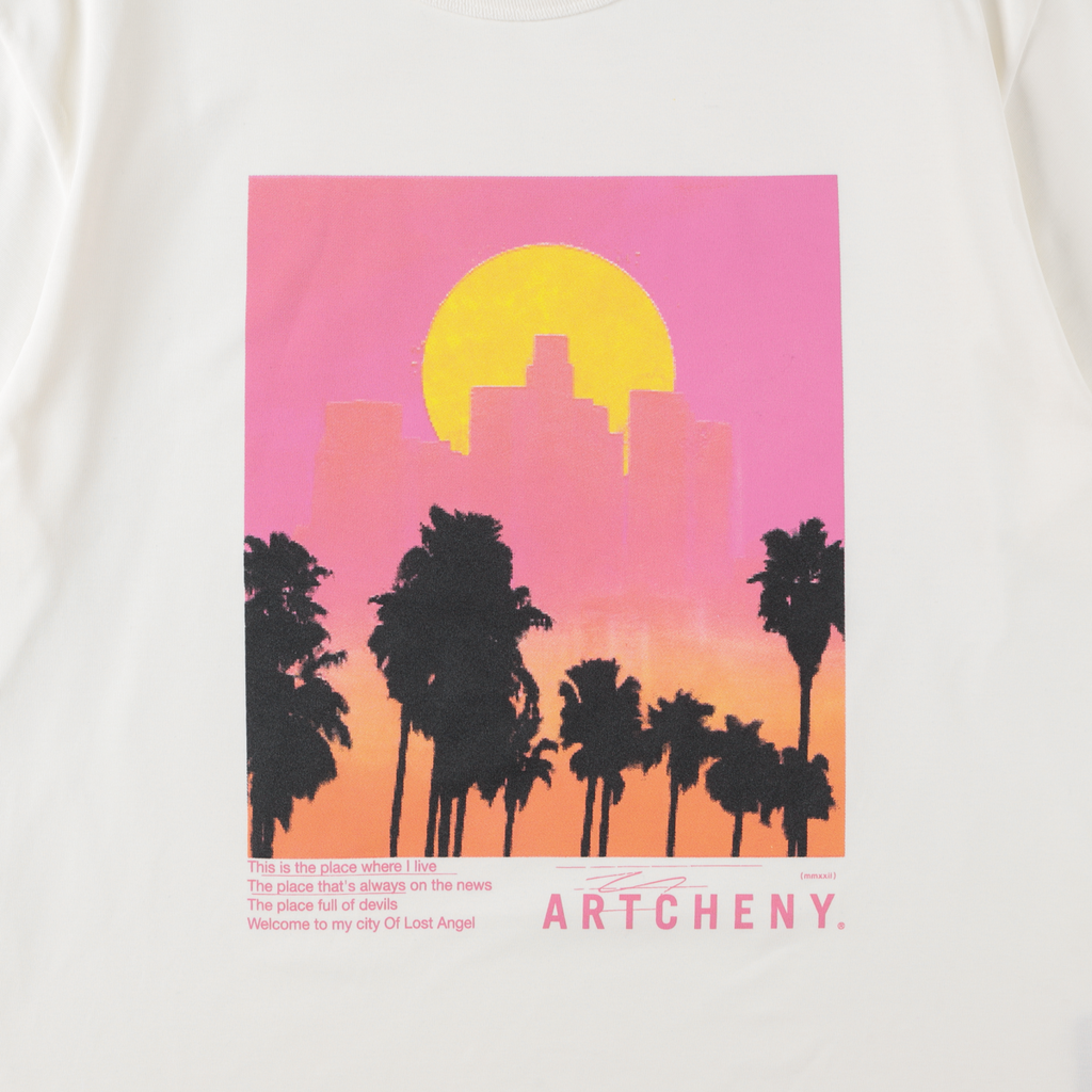 ARTCHENY / Los Angeles Sunset Tee - White