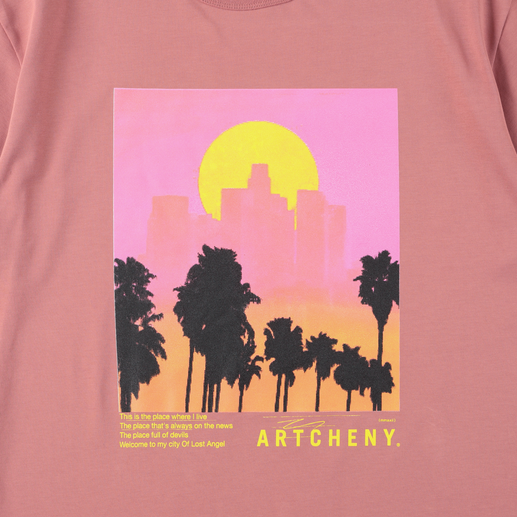 ARTCHENY / Los Angeles Sunset Tee Pink