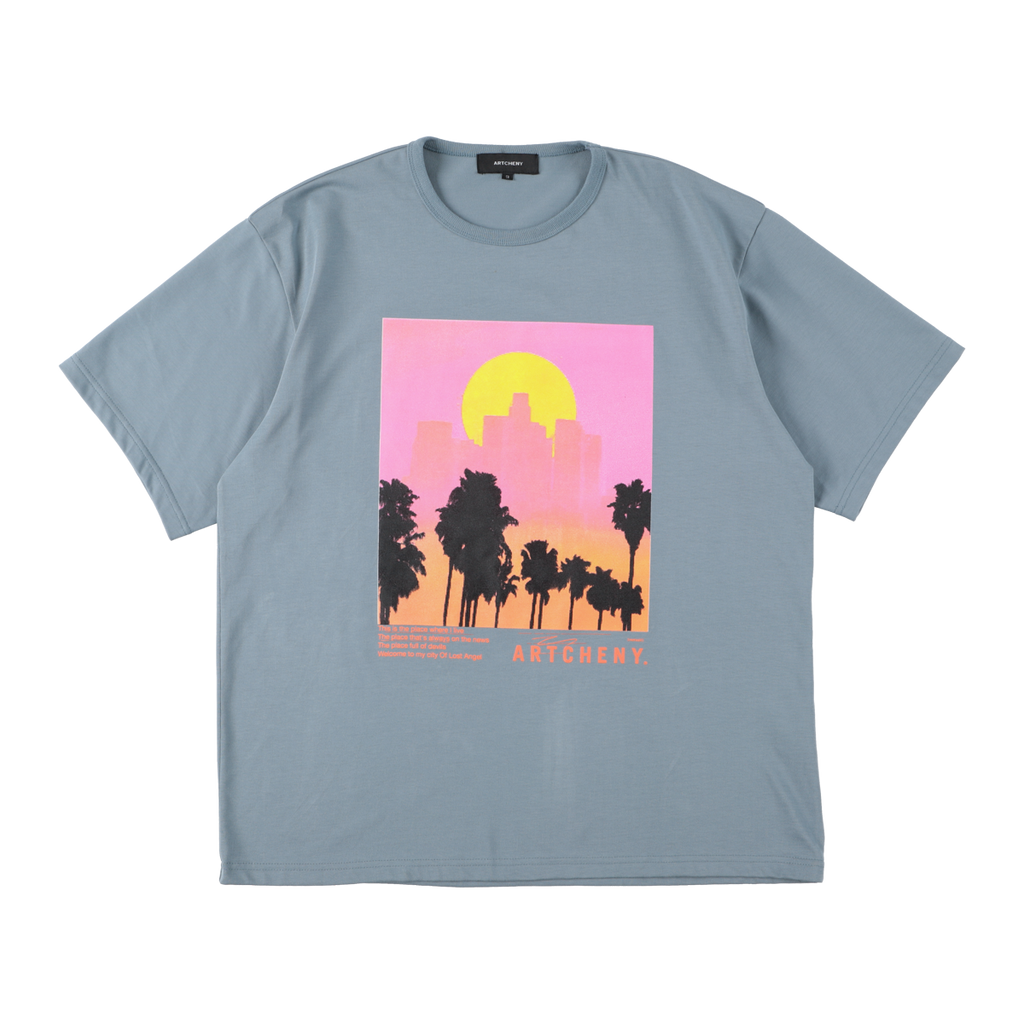 ARTCHENY / Los Angeles Sunset Tee - Blue