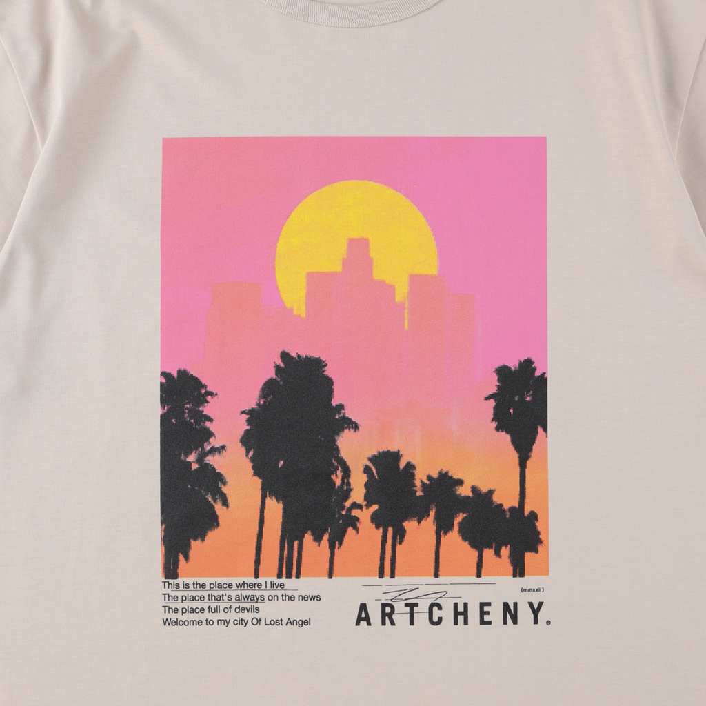 ARTCHENY / Los Angeles Sunset Tee - Beige